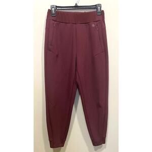 T for Talbots AirKnit Stretch Ribbed Joggers Maroon Women's Sz PS